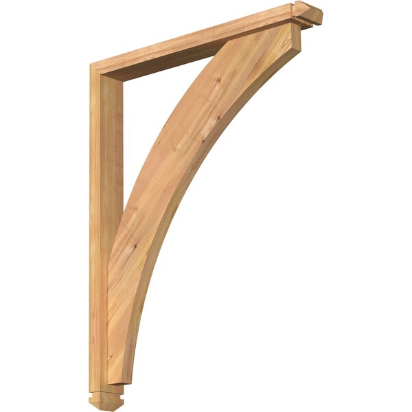 Ekena Millwork Thorton Arts and Crafts Smooth Bracket w/ Offset Brace, Western Red Cedar, 3 1/2"W x 28"D x 36"H BKT0402X28X36THR03SWR - main